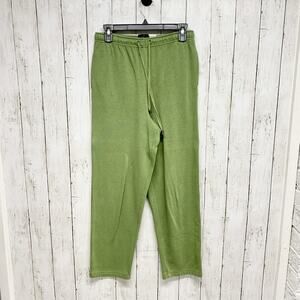 Vintage Onque Casuals Pants Women Small Green Elastic Waist Drawstring Joggers